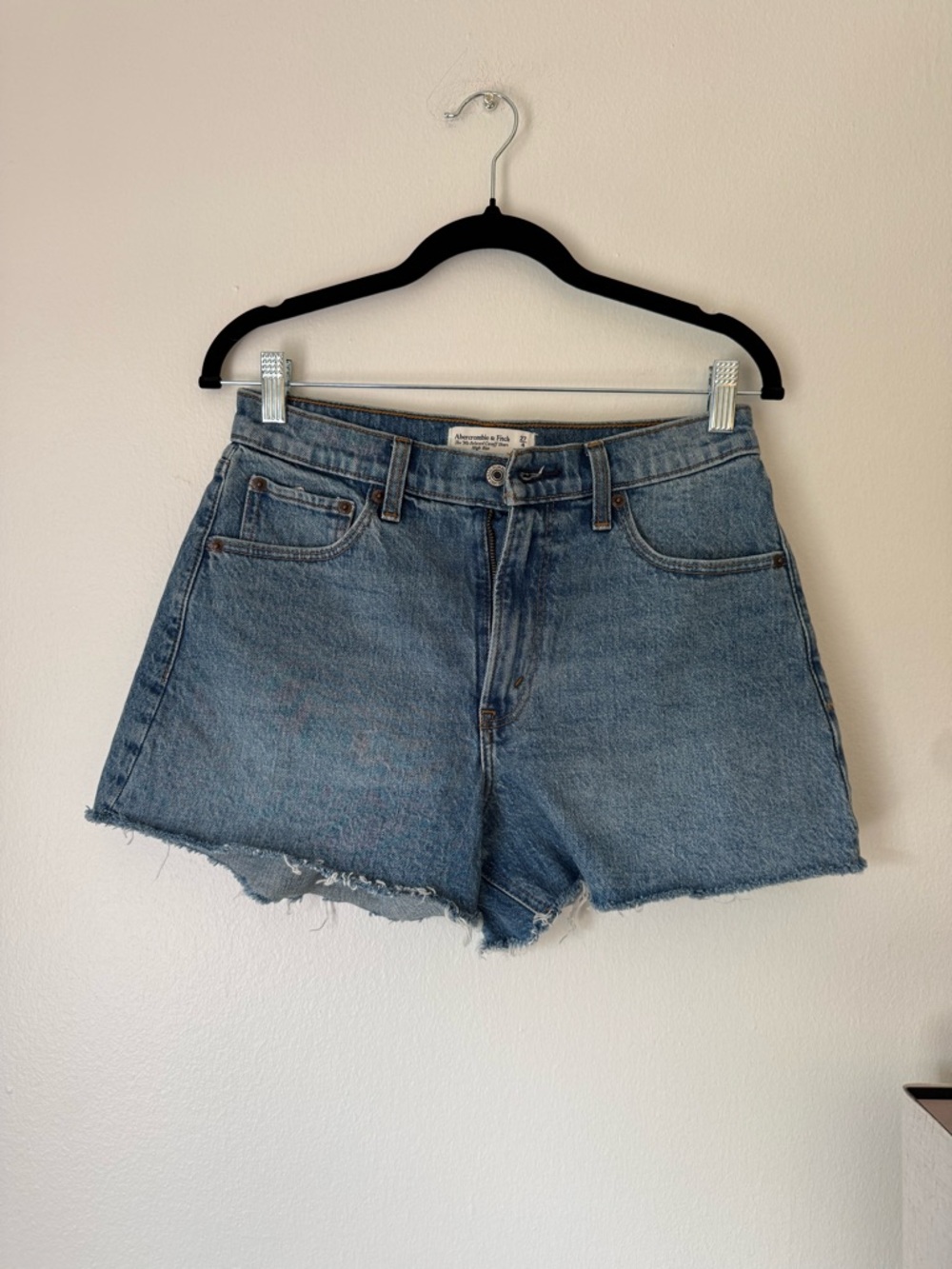 Abercrombie & Fitch Light Blue High-Rise Denim Shorts